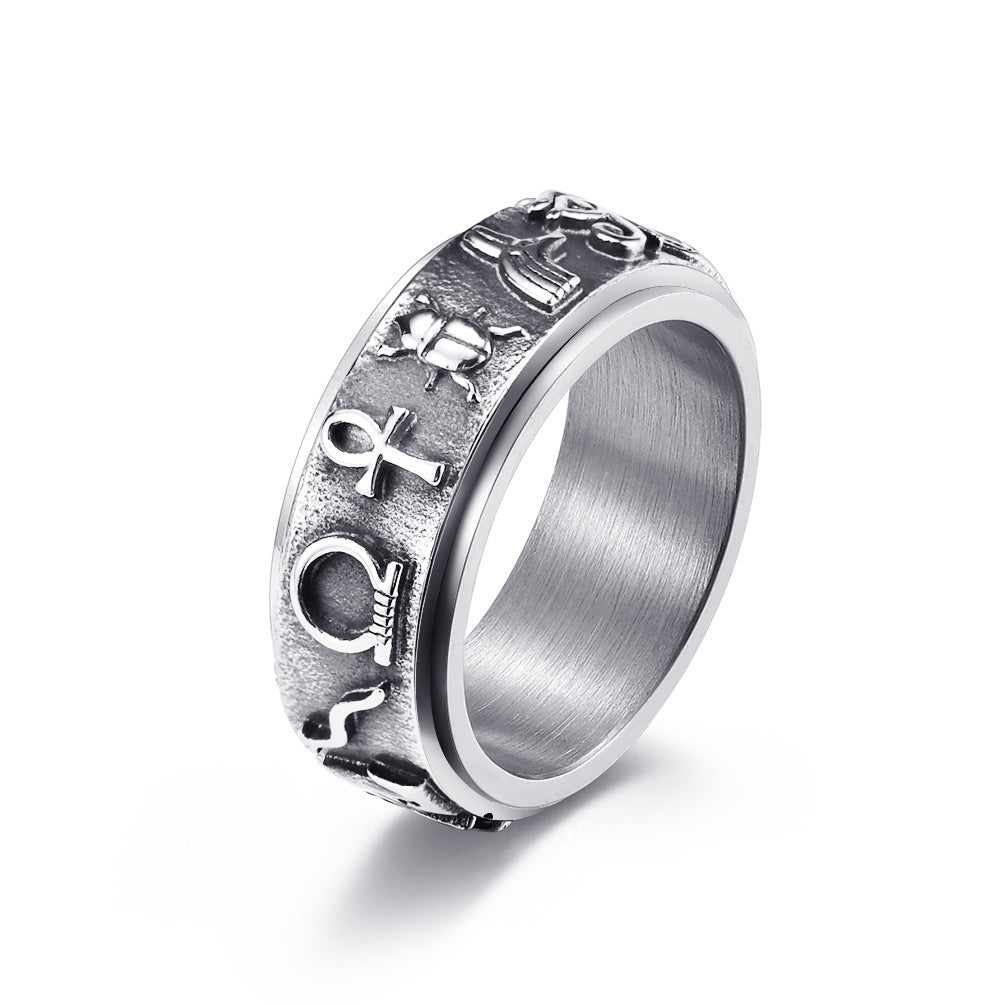 Joyería al por mayor Símbolos del Antiguo Egipto Anillos de acero inoxidable
